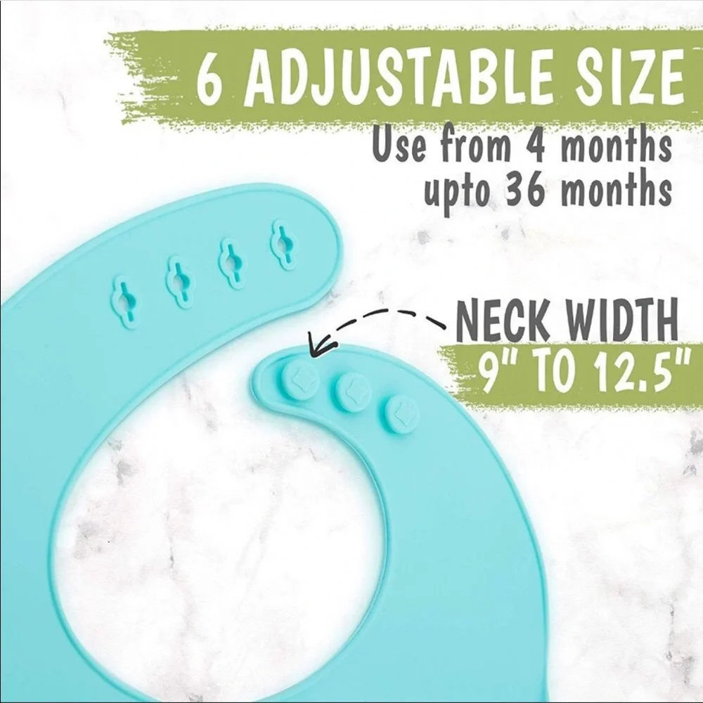 Set of Silicone Baby Bibs w/Catcher Pocket